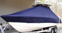 Photo of Scout 245 LXF 20xx T-Top Boat-Cover, viewed from Port Front 