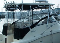 Photo of Scout 280 Abaco with Tall WindShield, 2005: Hard-Top, Connector, Side Curtains, Aft-Drop-Curtain, viewed from Starboard Rear 