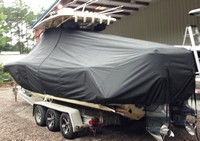 Photo of Scout 280 Sportfish 20xx T-Top Boat-Cover, viewed from Port Rear 