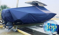 Scout® 300 LXF T-Top-Boat-Cover-Elite-1999™ Custom fit TTopCover(tm) (Elite(r) Top Notch(tm) 9oz./sq.yd. fabric) attaches beneath factory installed T-Top or Hard-Top to cover boat and motors