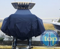 Scout® 320 LXF T-Top-Boat-Cover-Elite-2699™ Custom fit TTopCover(tm) (Elite(r) Top Notch(tm) 9oz./sq.yd. fabric) attaches beneath factory installed T-Top or Hard-Top to cover boat and motors