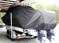 Photo of Scout 345 Sportfish 20xx T-Top Boat-Cover, viewed from Port Rear 