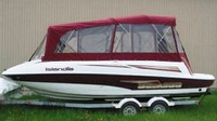 Sea-Doo® Islandia 22 Camper-Top-Aft-Curtain-OEM-G1.7™ Factory Camper AFT CURTAIN with clear Eisenglass windows zips to back of OEM Camper Top and Side Curtains (not included) and connects to Transom, OEM (Original Equipment Manufacturer)