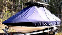 Sea Fox® 199CC T-Top-Boat-Cover-Sunbrella-1099™ Custom fit TTopCover(tm) (Sunbrella(r) 9.25oz./sq.yd. solution dyed acrylic fabric) attaches beneath factory installed T-Top or Hard-Top to cover entire boat and motor(s)