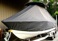 Photo of Sea Fox® 209CC Commander 20xx TTopCover™ T-Top boat cover, viewed from Port Front 