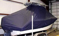 Sea Fox® 226CC T-Top-Boat-Cover-Sunbrella-1399™ Custom fit TTopCover(tm) (Sunbrella(r) 9.25oz./sq.yd. solution dyed acrylic fabric) attaches beneath factory installed T-Top or Hard-Top to cover entire boat and motor(s)