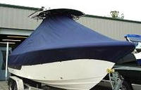 Photo of Sea Fox® 236CC 20xx T-Top Boat-Cover, viewed from Starboard Front 