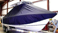 Sea Hunt® Gamefish 24 T-Top-Boat-Cover-Sunbrella-1699™ Custom fit TTopCover(tm) (Sunbrella(r) 9.25oz./sq.yd. solution dyed acrylic fabric) attaches beneath factory installed T-Top or Hard-Top to cover entire boat and motor(s)
