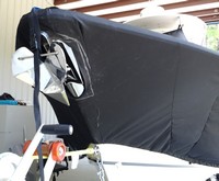 Sea Hunt® Gamefish 27 T-Top-Boat-Cover-Elite-1849™ Custom fit TTopCover(tm) (Elite(r) Top Notch(tm) 9oz./sq.yd. fabric) attaches beneath factory installed T-Top or Hard-Top to cover boat and motors