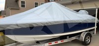 Photo of Sea Hunt® Triton-188 20xx Carver Styled To Fit Center Console Boat-Cover for V Hull Single Engine NO Bow Rail Boat 