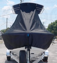 Sea Hunt® Triton 188 T-Top-Boat-Cover-Elite-949™ Custom fit TTopCover(tm) (Elite(r) Top Notch(tm) 9oz./sq.yd. fabric) attaches beneath factory installed T-Top or Hard-Top to cover boat and motors