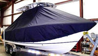 Sea Hunt® Triton 240 T-Top-Boat-Cover-Wmax-1149™ Custom fit TTopCover(tm) (WeatherMAX(tm) 8oz./sq.yd. solution dyed polyester fabric) attaches beneath factory installed T-Top or Hard-Top to cover entire boat and motor(s)