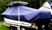 Sea Hunt® Triton 290 T-Top-Boat-Cover-Sunbrella-2449™ Custom fit TTopCover(tm) (Sunbrella(r) 9.25oz./sq.yd. solution dyed acrylic fabric) attaches beneath factory installed T-Top or Hard-Top to cover entire boat and motor(s)