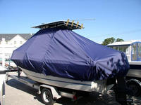 Photo of Sea-Pro® 210CC 20xx T-Top Boat-Cover, viewed from Port Rear 