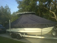 Photo of Sea-Pro® 220CC 20xx T-Top Boat-Cover, viewed from Starboard Side 