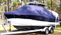 Sea-Pro® 228CC T-Top-Boat-Cover-Wmax-949™ Custom fit TTopCover(tm) (WeatherMAX(tm) 8oz./sq.yd. solution dyed polyester fabric) attaches beneath factory installed T-Top or Hard-Top to cover entire boat and motor(s)