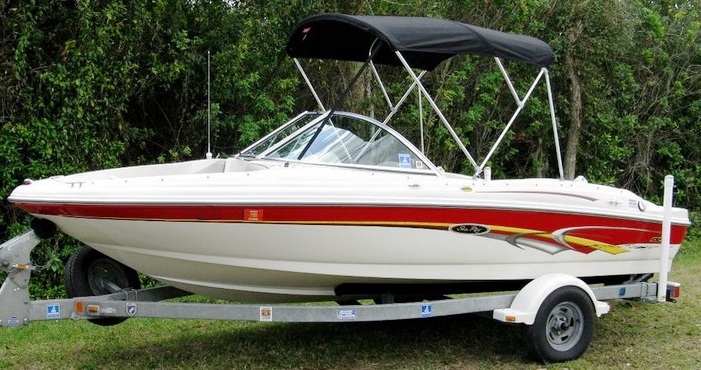 Bimini Top Canvas, with Zippers (Factory OEM) Sea Ray® 176 SRX Bowrider (2002-2004) from http://AmericanBoatCanvas.online™ Bimini-Top