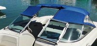 Sea Ray® 185 Bowrider Convertible-Top-Canvas-Frame-Zippered-OEM-G0™ Factory CONVERTIBLE TOP CANVAS on FRAME with zippers for OEM Curtains (not included) and Mounting Hardware, connects to top of the factory windshield, OEM (Original Equipment Manufacturer)