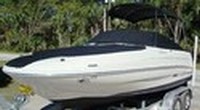 Photo of Sea Ray 200 Sundeck, 2008: Bimini Top, Bow Cover Cockpit Cover, viewed from Port Front 