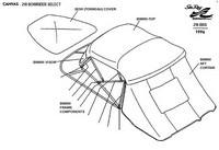 Sea Ray® 210 Bowrider Select Bimini-Side-Curtains-OEM-G0.5™ Pair Factory Bimini SIDE CURTAINS (Port and Starboard sides) zips to side of OEM Bimini-Top (not included) (NO front Visor, aka Windscreen, sold separately), OEM (Original Equipment Manufacturer) 