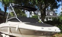 Photo of Sea Ray 210 Select Tower, 2007: Tower Bimini Top, Bow Cover Cockpit Cover, viewed from Starboard Front 