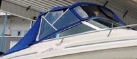 Sea Ray® 215 Express Cruiser Bimini-Visor-OEM-G1.5™ Factory Front VISOR Eisenglass Window Set (typ. 3 front panels, but 1 or 2 on some boats) zips between front of OEM Bimini-Top (not included) and Windshield (NO Side-Curtains, sold separately), OEM (Original Equipment Manufacturer)