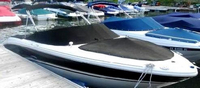 Photo of Sea Ray 220 Bowrider, 2003: Bimini Top in Boot, Bow Cover Cockpit Cover, viewed from Starboard Front 