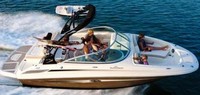 Photo of Sea Ray 220 Sundeck Tower, 2012: (Factory OEM website photo), viewed from Starboard Side, Above 