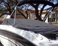 Sea Ray® 240 Bowrider Bimini-Top-Canvas-Frame-Zippered-Seamark-OEM-G1™ Factory BIMINI-TOP CANVAS on FRAME with Zippers for OEM front Visor and Curtains (not included) with Mounting Hardware (no boot cover) (this Bimini-Top may have been SeaMark(r) vinyl-lined Sunbrella(r) prior to 2008 through 2018, now they are Sunbrella(r) to avoid mold issues), OEM (Original Equipment Manufacturer)