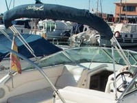 Photo of Sea Ray 240 Sundancer, 1996: Bimini Top in Boot, Camper Top Frame, viewed from Starboard Rear 