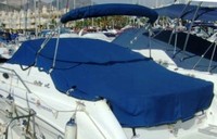 Photo of Sea Ray 240 Sundancer, 1996: Bimini Top in Boot, Cockpit Cover, viewed from Port Rear 