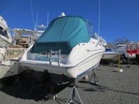 Photo of Sea Ray 240 Sundancer, 1996: Bimini Top, Front Visor, Side Curtains Bimini Aft Curtain, viewed from Starboard Rear 