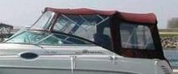 Photo of Sea Ray 240 Sundancer, 1996: Bimini Top, Front Visor, Side Curtains, Camper Top, Camper Side and Aft Curtains, viewed from Port Side 
