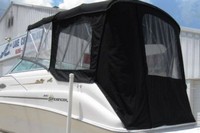 Sea Ray® 240 Sundancer Camper-Top-Aft-Curtain-OEM-G1.2™ Factory Camper AFT CURTAIN with clear Eisenglass windows zips to back of OEM Camper Top and Side Curtains (not included) and connects to Transom, OEM (Original Equipment Manufacturer)