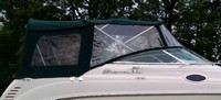 Sea Ray® 240 Sundancer Bimini-Visor-OEM-G2™ Factory Front VISOR Eisenglass Window Set (typ. 3 front panels, but 1 or 2 on some boats) zips between front of OEM Bimini-Top (not included) and Windshield (NO Side-Curtains, sold separately), OEM (Original Equipment Manufacturer)