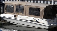 Sea Ray® 240 Sundeck Bimini-Aft-Curtain-OEM-G1™ Factory Bimini AFT CURTAIN (slanted to Transom area, not vertical) with Eisenglass window(s) for Bimini-Top (not included), OEM (Original Equipment Manufacturer)