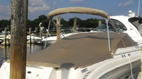 Photo of Sea Ray 245 Weekender, 2001: Bimini Top in Boot, Cockpit Cover, viewed from Starboard Rear 