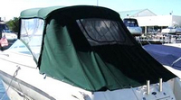 Photo of Sea Ray 245 Weekender, 2001: Bimini Top, Front Visor, Side Curtains, Aft Curtain, viewed from Port Rear 