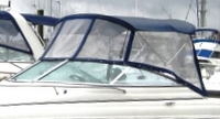 Photo of Sea Ray 245 Weekender, 2001: Bimini Top, Front Visor, Side Curtains, viewed from Port Front 
