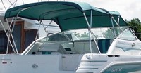Sea Ray® 250 Express Cruiser Camper-Top-Aft-Curtain-OEM-G0.5™ Factory Camper AFT CURTAIN with clear Eisenglass windows zips to back of OEM Camper Top and Side Curtains (not included) and connects to Transom, OEM (Original Equipment Manufacturer)