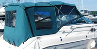 Photo of Sea Ray 250 Sundancer, 1995: Bimini Top, Bimini Visor, Bimini Side Curtains, Camper Top, Camper Top, Side Curtains, Camper Top Aft Curtain, viewed from Starboard Rear 