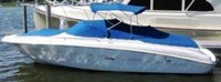 Sea Ray® 260 Bowrider Bimini-Top-Canvas-Frame-Zippered-Seamark-OEM-G1™ Factory BIMINI-TOP CANVAS on FRAME with Zippers for OEM front Visor and Curtains (not included) with Mounting Hardware (no boot cover) (this Bimini-Top may have been SeaMark(r) vinyl-lined Sunbrella(r) prior to 2008 through 2018, now they are Sunbrella(r) to avoid mold issues), OEM (Original Equipment Manufacturer)