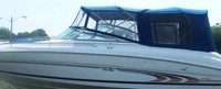 Sea Ray® 260 Bowrider Bimini-Visor-OEM-G1.7™ Factory Front VISOR Eisenglass Window Set (typ. 3 front panels, but 1 or 2 on some boats) zips between front of OEM Bimini-Top (not included) and Windshield (NO Side-Curtains, sold separately), OEM (Original Equipment Manufacturer)