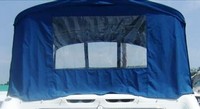 Sea Ray® 260 Bowrider Camper-Top-Aft-Curtain-OEM-G1™ Factory Camper AFT CURTAIN with clear Eisenglass windows zips to back of OEM Camper Top and Side Curtains (not included) and connects to Transom, OEM (Original Equipment Manufacturer)