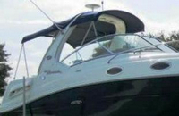 Photo of Sea Ray 260 Sundancer Arch, 2005: Bimini Top, Sunshade Top, Camper Top, viewed from Starboard Front 