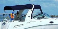 Sea Ray® 260 Sundancer Arch Camper-Top-Aft-Curtain-OEM-G3.5™ Factory Camper AFT CURTAIN with clear Eisenglass windows zips to back of OEM Camper Top and Side Curtains (not included) and connects to Transom, OEM (Original Equipment Manufacturer)