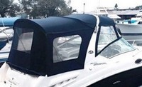 Sea Ray® 260 Sundancer Arch Camper-Top-Aft-Curtain-OEM-G3.5™ Factory Camper AFT CURTAIN with clear Eisenglass windows zips to back of OEM Camper Top and Side Curtains (not included) and connects to Transom, OEM (Original Equipment Manufacturer)