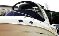 Photo of Sea Ray 260 Sundancer Arch, 2006: Cockpit Cover, Bimini Top in Boot Sunshade, Camper Top in Boot, viewed from Port Front 