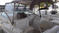 Photo of Sea Ray 260 Sundancer NO Arch, 1999: Bimini Top, Visor, Side Curtains, Camper Top in Boot, viewed from Port Rear 