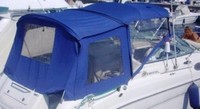 Sea Ray® 260 Sundancer No Arch Bimini-Top-Canvas-Zippered-Seamark-OEM-G4™ Factory Bimini Replacement CANVAS (NO frame) with Zippers for OEM front Visor and Curtains (Not included), OEM (Original Equipment Manufacturer)